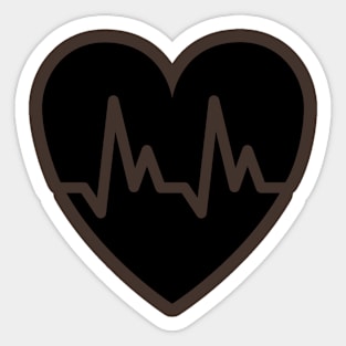heart black and white Sticker